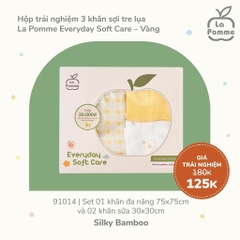 Hộp trải nghiệm 3 khăn sợi tre lụa La Pomme Everyday Soft Care - Vàng