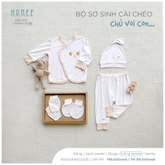 Hrnee Bộ Sơ Sinh Cài Chéo Chú Voi Hồng pastel 3,6M