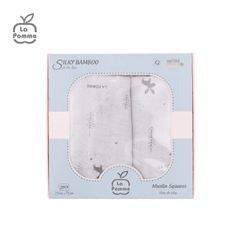 K002 Set 2 khăn sữa sợi tre lụa La Pomme - 75x75cm Hươu Ghi
