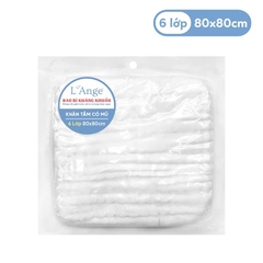 L'Ange Khăn tắm có mũ vải bông 6 lớp 80x80cm