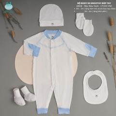 Little Love-Little Love-2023 BỘ BODY SS SMOOTHY ĐÁP TAY MÀU XANH (0-6M)