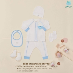 Little Love-Little Love-2024 BỘ SS CÀI GIỮA SMOOTHY TÚI CON CUA XANH (0-6M)