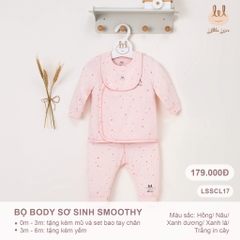 Little Love - 2024 BỘ SS CÀI LỆCH SMOOTHY PINK FLOWERS 0,3,6M