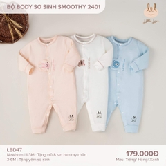 Little Love Bộ body sơ sinh smoothy 2401 xanh 0 cho đến 6M