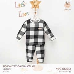 Little Love BỘ DÀI TAY CÀI VAI VẢI KẺ 9,12,18-24M