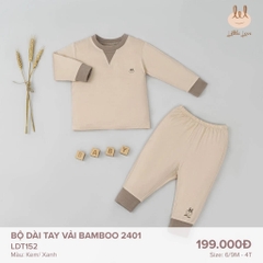 Little Love BỘ DÀI TAY VẢI BAMBOO 2401 KEM 9,12,18-24M