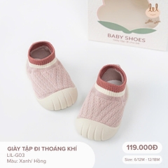 Little love Giày tập đi thoáng khí màu hồng 6,12-18M