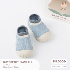 Little love Giày tập đi thoáng khí màu xanh 6,12-18M