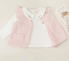 Little love Set gile trám + áo dài tay cổ sen 9,12,18-24M,3Y