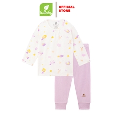 Lullaby - Bộ BG dài tay NH720R - Trắng in - Tím - 9,12,18,24M