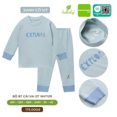 Lullaby - Bộ BT cài vai DT NH712R - Xanh cổ vịt - 9,12,18M