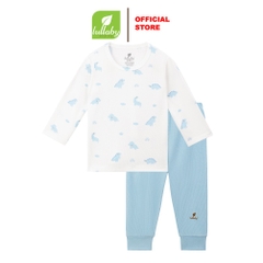 Lullaby - Bộ BT dài tay NH721R - Trắng in - Xanh - 9,12,18M