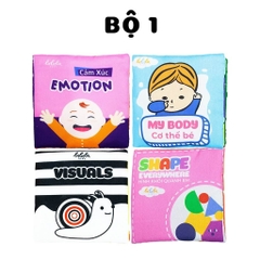 Mini cloth book 4 cuốn Lalala baby sách vải song ngữ