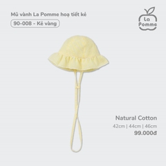 Mũ vành La Pomme hoạ tiết kẻ Kẻ vàng (42,44,46,48)