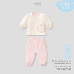 Nous Bộ dài cài thẳng màu be in tinker bell trang trí 0,3,6,9,12,18M,2Y