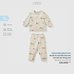 Bộ dài áo chui đầu màu nâu họa tiết cây thông noel (9M,12M,18M,2Y)