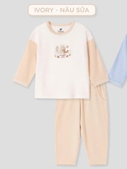 Lullaby Bộ dày tay NH455N - Ivory-Nâu sữa - 9,12,18,24M,3Y,4Y