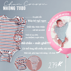 Nhộng hở chân Tudo (size S <6,5 kg, M 6,5 kg - 8,5 kg, L >8,5 kg)