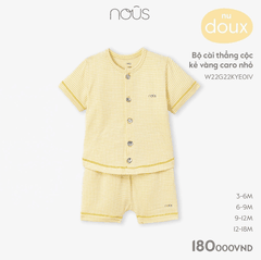 Bộ cài thẳng cộc Nous kẻ vàng caro nhỏ (3M, 6M, 9M, 12M)