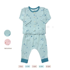 Bộ Nous cài thẳng dài xanh lơ nhạt (0M, 3M, 6M, 9M)