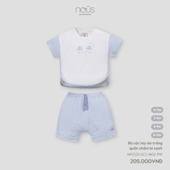 Nous Bộ cộc tay áo trắng quần xanh 6,9M