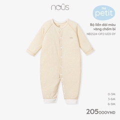 Nous - Bộ liền dài màu vàng chấm bi 0M, 3M, 6M