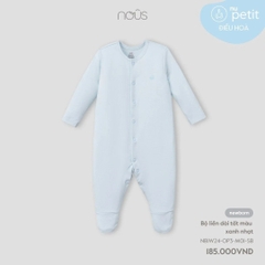 Nous - Bộ liền dài tất màu xanh nhạt NB