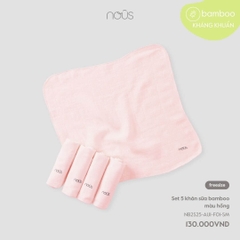 Nous Set 5 khăn sữa bamboo màu hồng