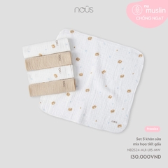 Nous Set 5 khăn sữa mix họa tiết gấu