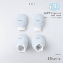 Nous - Set bao chân bao tay màu xanh phối trắng