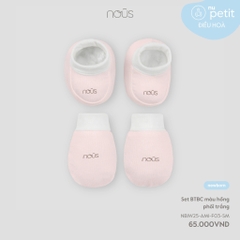 Nous Set BTBC màu hồng phối trắng NB