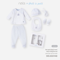 Nous - Set quà tặng 5 món màu trắng bé trai NB