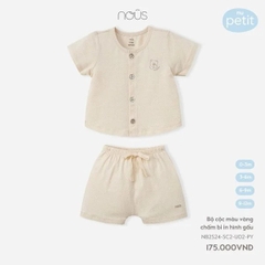 Nous - Bộ cộc màu vàng chấm bi in hình gấu (0M-9M)