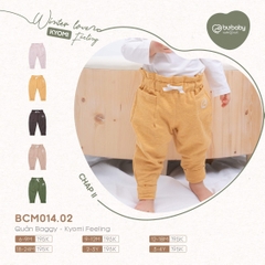 Quần Baggy Bu baby Kyomi Feeling (6-9M, 9-12M, 12-18M, 18-24M), (Hoạt tiết Vàng, Hồng, Xanh Rêu, Xám nhạt)