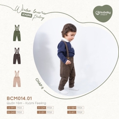 Quần yếm Bu baby - Kyomi Feeling (6-9M, 9-12M, 12-18M, 18-24M), (Hoạt tiết Xám nhạt, Ghi đậm, Xanh rêu)