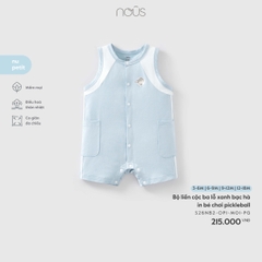 Nous Bộ liền cộc ba lỗ xanh bạc hà in bé chơi pickleball (3M,6M,9M,12M)