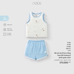 Nous Bộ cộc ba lỗ áo trắng họa tiết hoàng tử phối quần xanh (6M,9M,12M,18M,2Y)