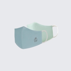 Set 2 chiếc khẩu trang cho bé La Pomme hoạ tiết - S Xanh (xanh bạc hà, xanh dương)
