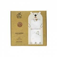 Set 2 Khăn đa năng sợi tre lụa La Pomme (75x75cm) - Trắng (Ngôi làng)