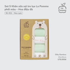 K001 - Set 5 Khăn sữa sợi tre lụa La Pomme phối màu (30x30cm) Hoa điệu đà