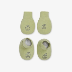 Set bao tay bao chân La Pomme hoạ tiết đáng yêu - Xanh lá