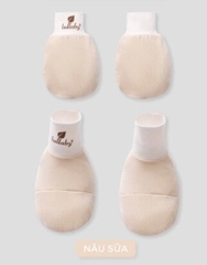 Lullaby Set bao tay + bao chân NH458N - Nâu sữa