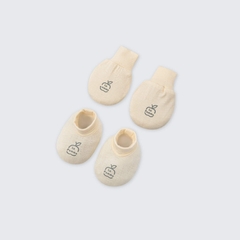 Set bao tay bao chân sơ sinh La Pomme cừu bông năng động - Be