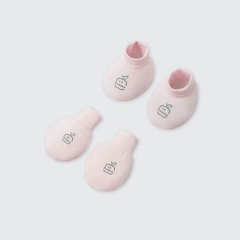 Set bao tay bao chân sơ sinh La Pomme dễ thương - Hồng