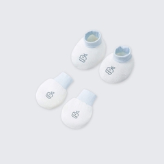 Set bao tay bao chân sơ sinh La Pomme Gấu con ngộ nghĩnh - Xanh
