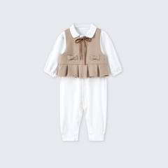 Set body dài tay kèm gile La Pomme bèo nhún xinh xắn - 0,3,6,9,12M Be