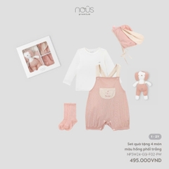 Nous - Set quà tặng 4 món màu hồng phối trắng 1Y