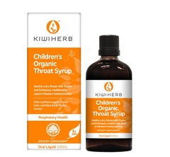 Siro ho Kiwiherb Organic Throat Syrup viêm họng, ho khan trẻ từ sơ sinh