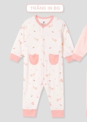 Lullaby Sleepsuit NH453N - Trắng in bé gái - 3,6,9,12M