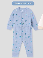 Lullaby Sleepsuit NH453N - Xanh blue in bé trai - 3,6,9,12M